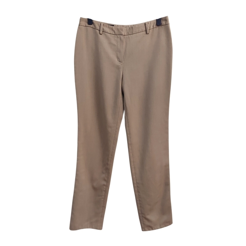 BROOKS BROTHERS 4 Wool Tan Straight Leg Fully Lined Mid-Rise Work Dress Pants